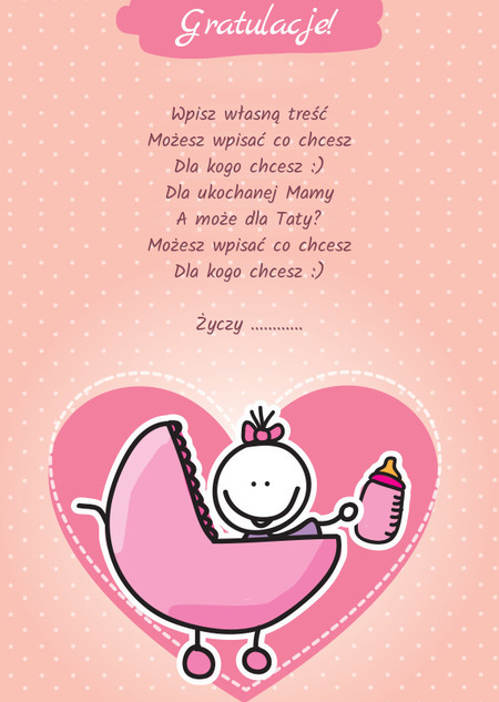 Kartka narodziny dziewczynki