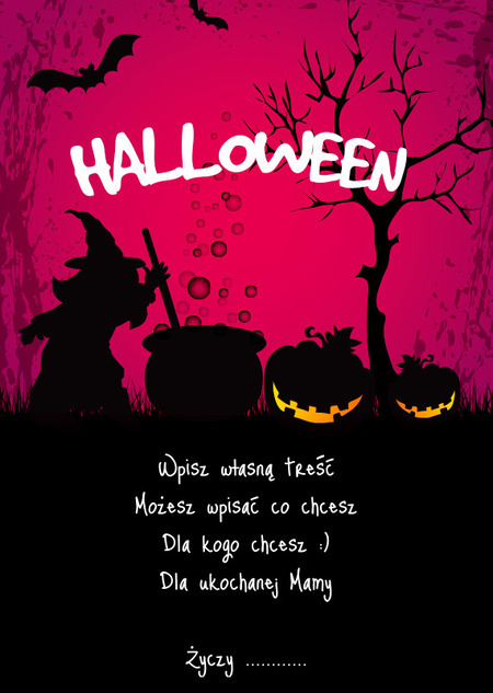 Kartka z Babajagą na halloween