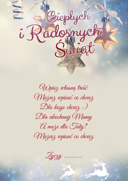 Ciepłych i radosnych Świąt