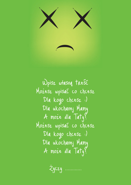 Kartka z zasmuconą emotką