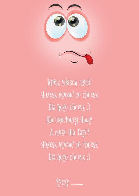 Kartka z emotikonką - chora buźka