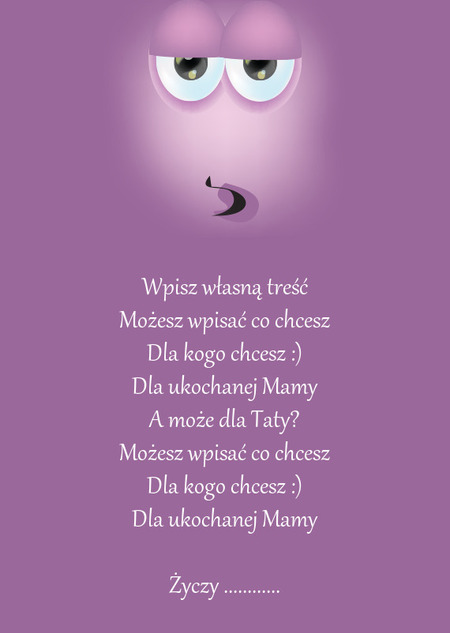 Kartka z emotikonką - zaspana buźka