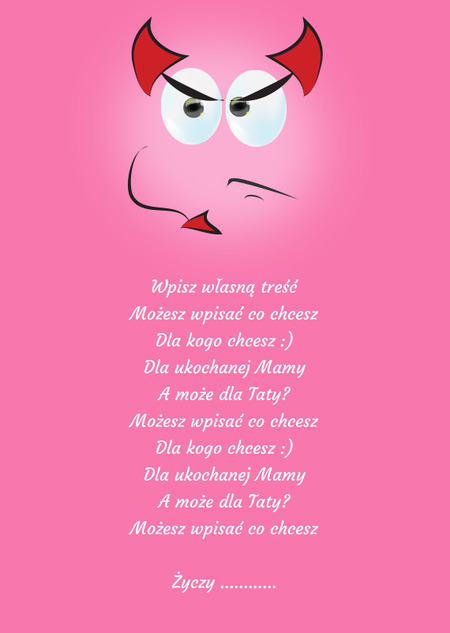 Kartka z emotikonką - Diablica