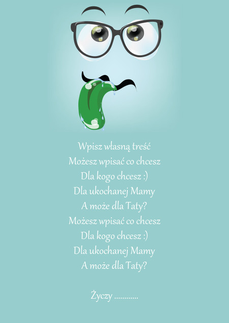Kartka z emotikonką - buźka z językiem