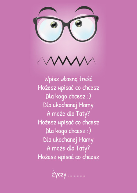 Kartka z emotikonką - zdenerwowana buźka