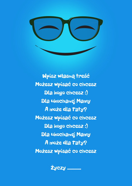 Kartka z emotikonką - uśmiechnięta buźka