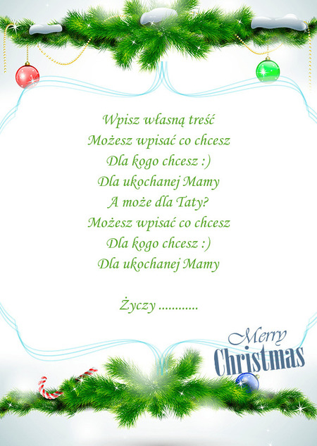 Kartka Mery Christmas
