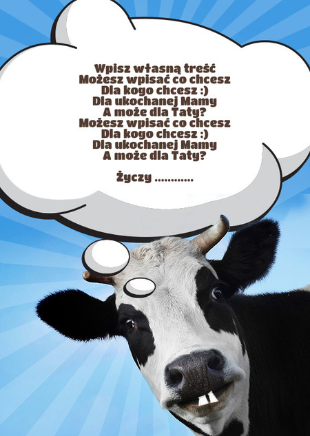 Kartka Śmieszna krowa